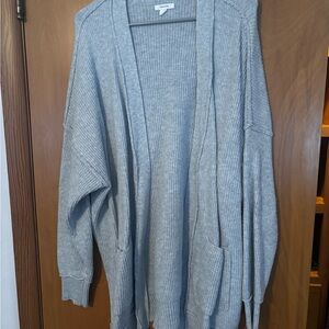 Maurices Light Gray Open Front Ribbed Cardigan